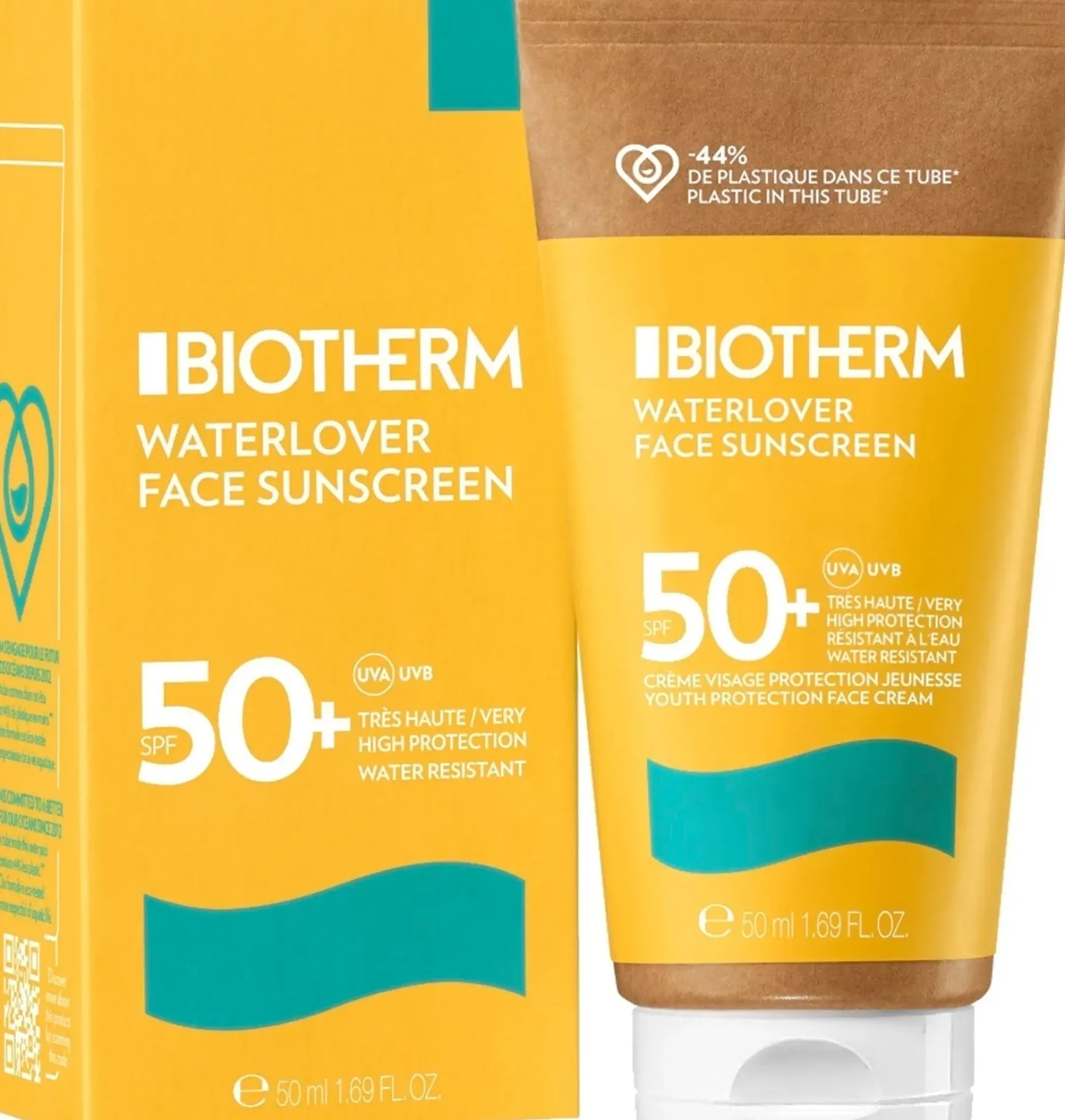 Biotherm Waterlover Creme Solaire Anti-Age SPF50 aurinkosuojavoide kasvoille 50 ml