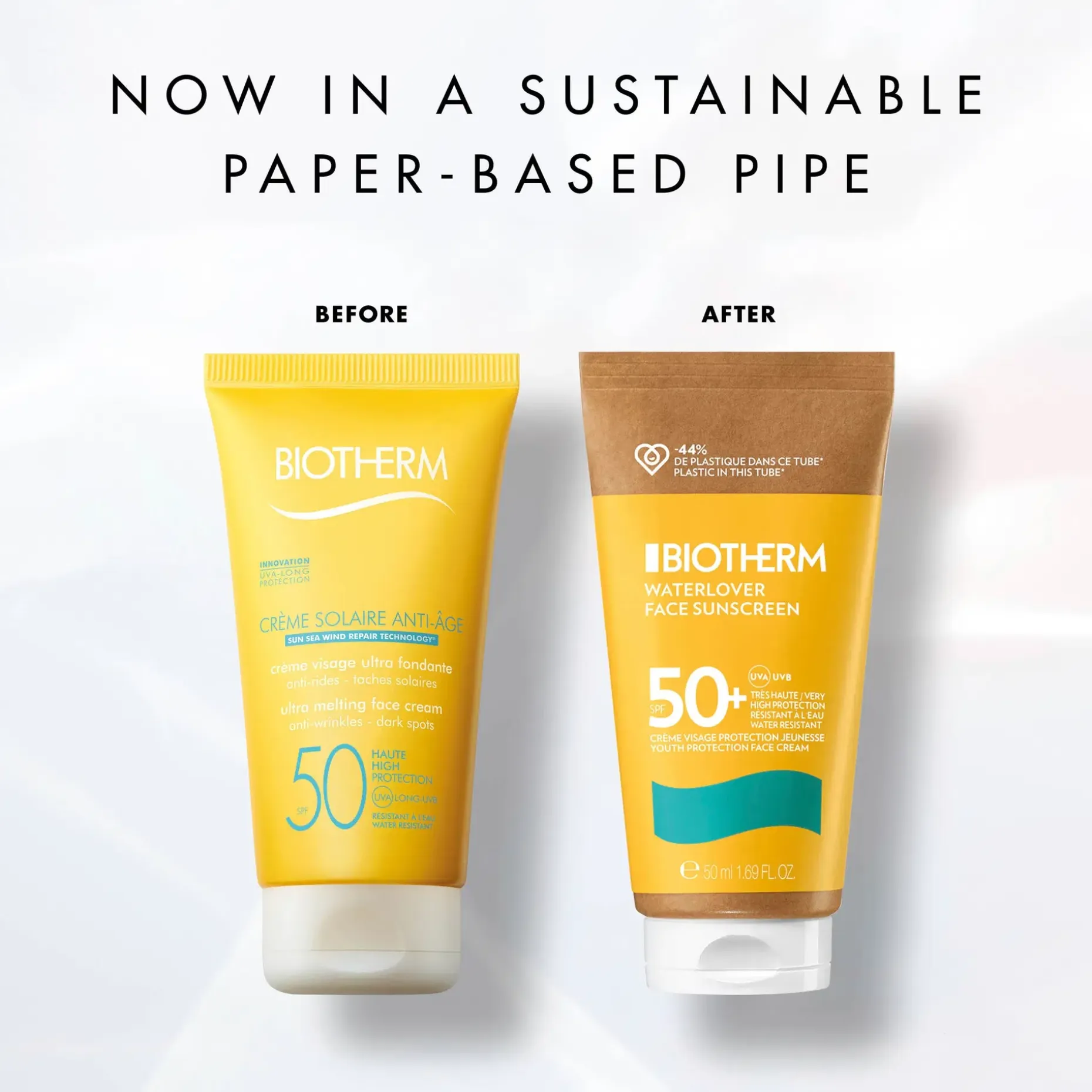 Biotherm Waterlover Creme Solaire Anti-Age SPF50 aurinkosuojavoide kasvoille 50 ml