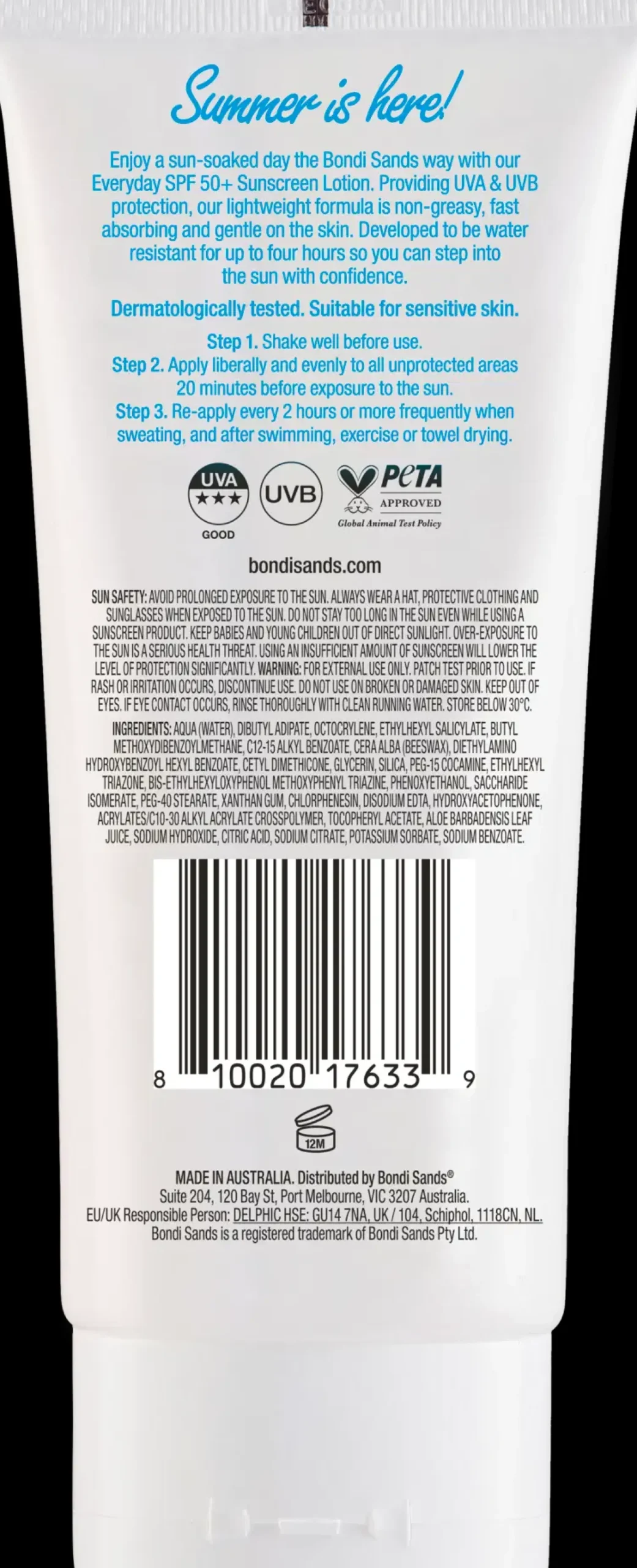 Bondi Sands SPF50+ Everyday Body Lotion 150 ml -aurinkosuoja