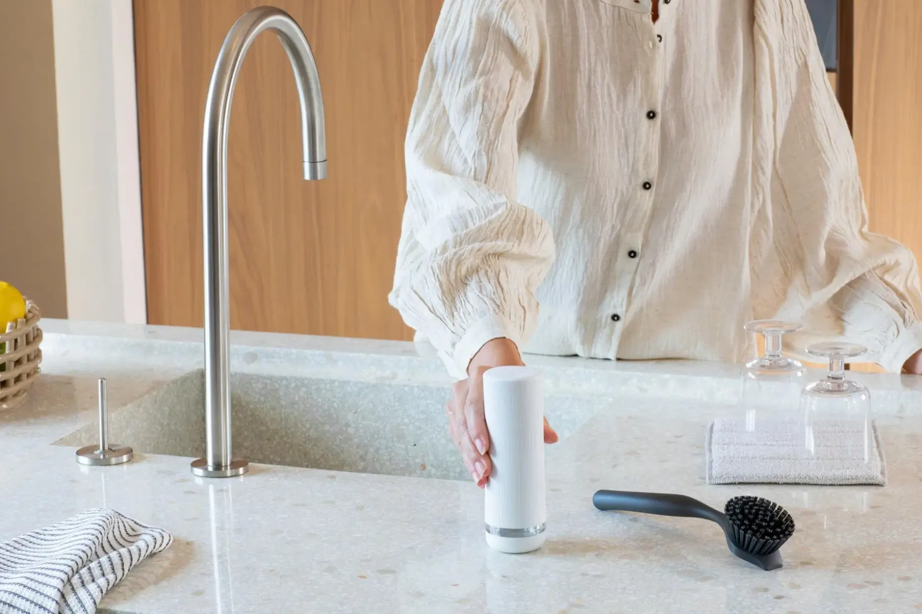 Brabantia SinkStyle saippuapuristin fresh white