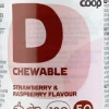 Coop D-vitamiini 50μg Mansikka-Vadelma 120 purutablettia