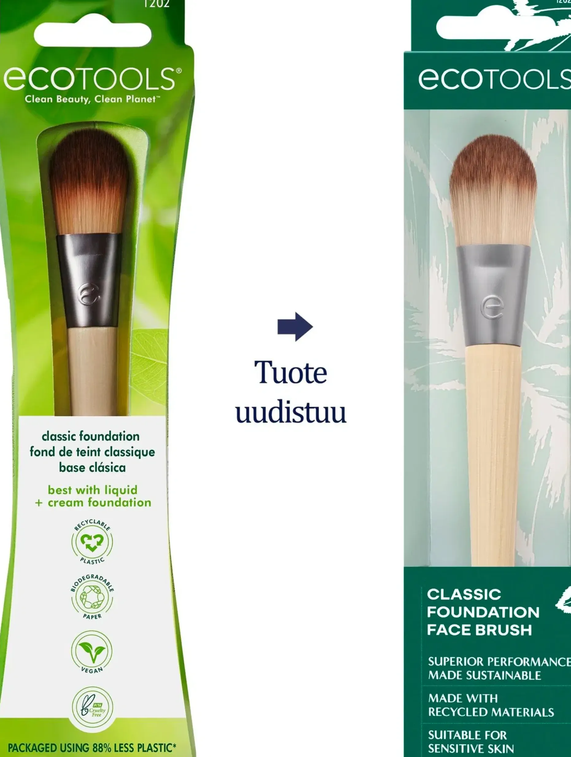 Ecotools Classic foundation brush - litteä meikkivoidesivellin