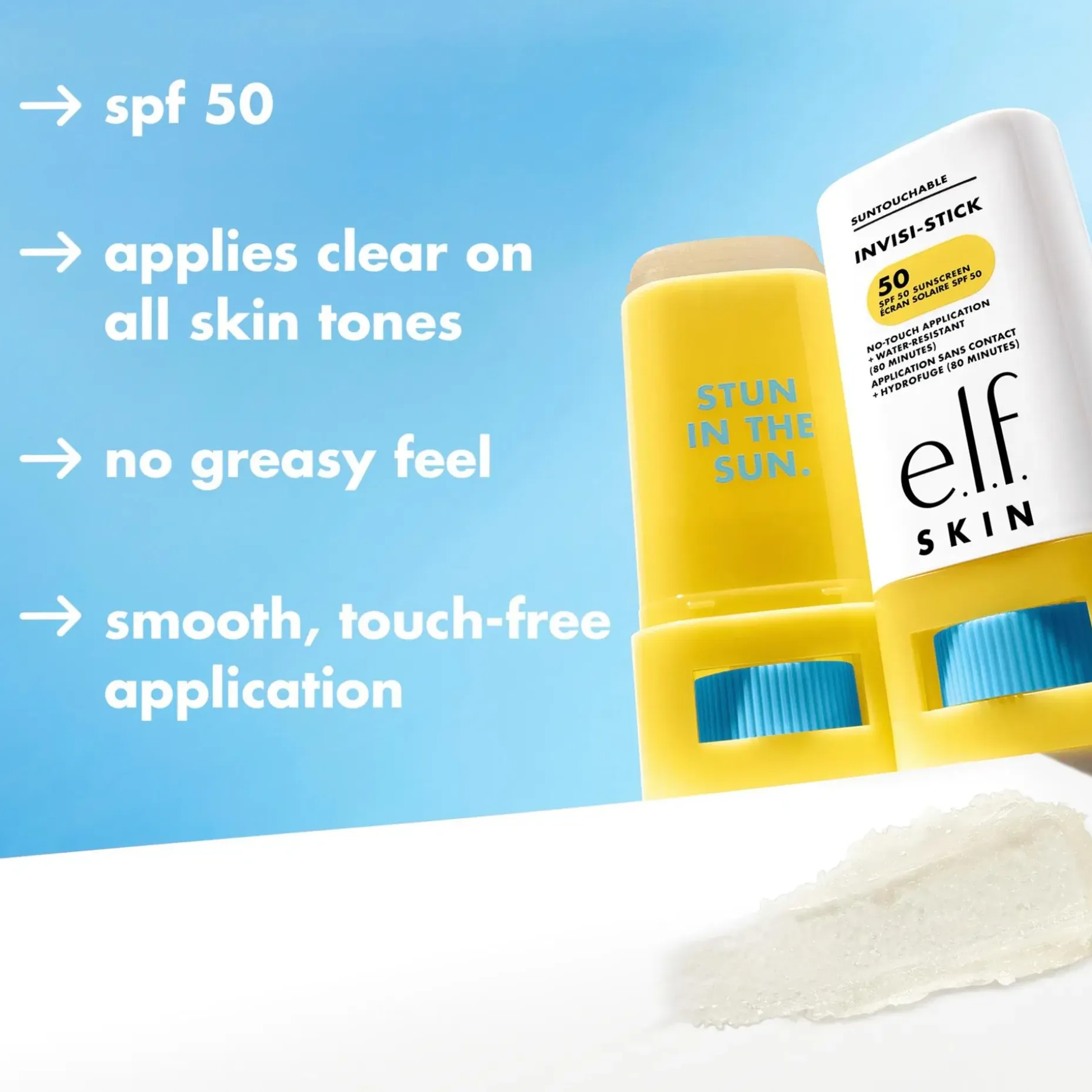 e.l.f. cosmetics Suntouchable Invisi-Stick SPF 50 aurinkosuoja 18 g