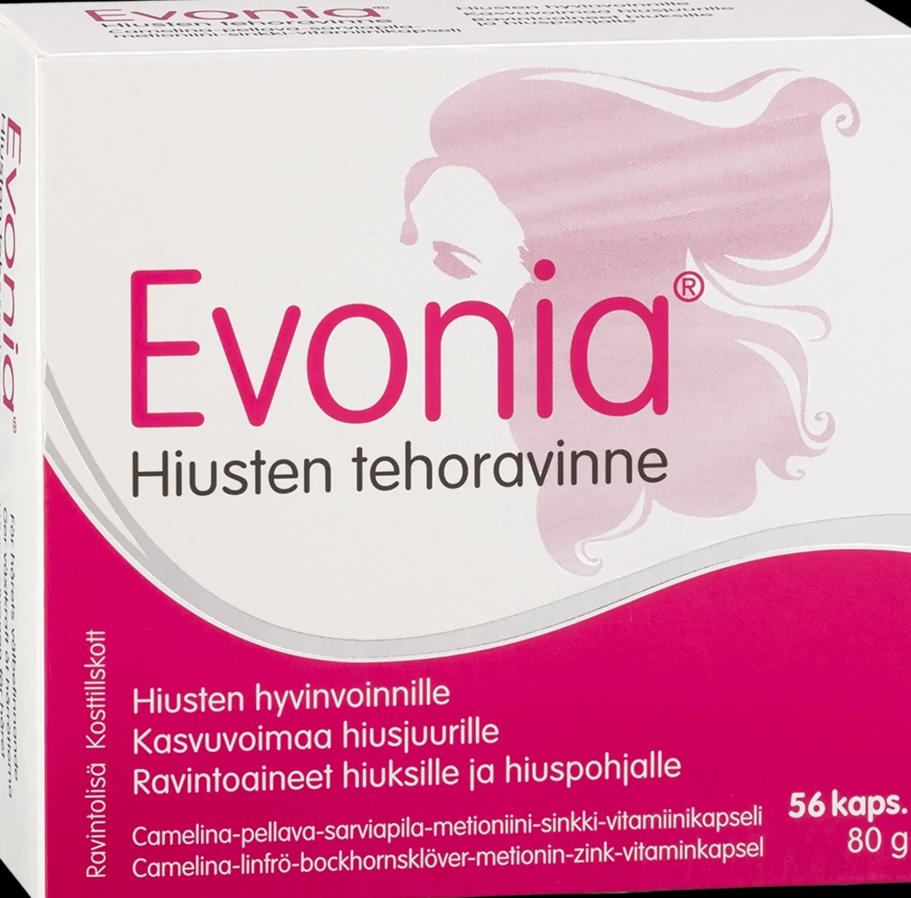 Evonia Hiusten Tehoravinne camelina-vitamiinikapseli 56 kaps