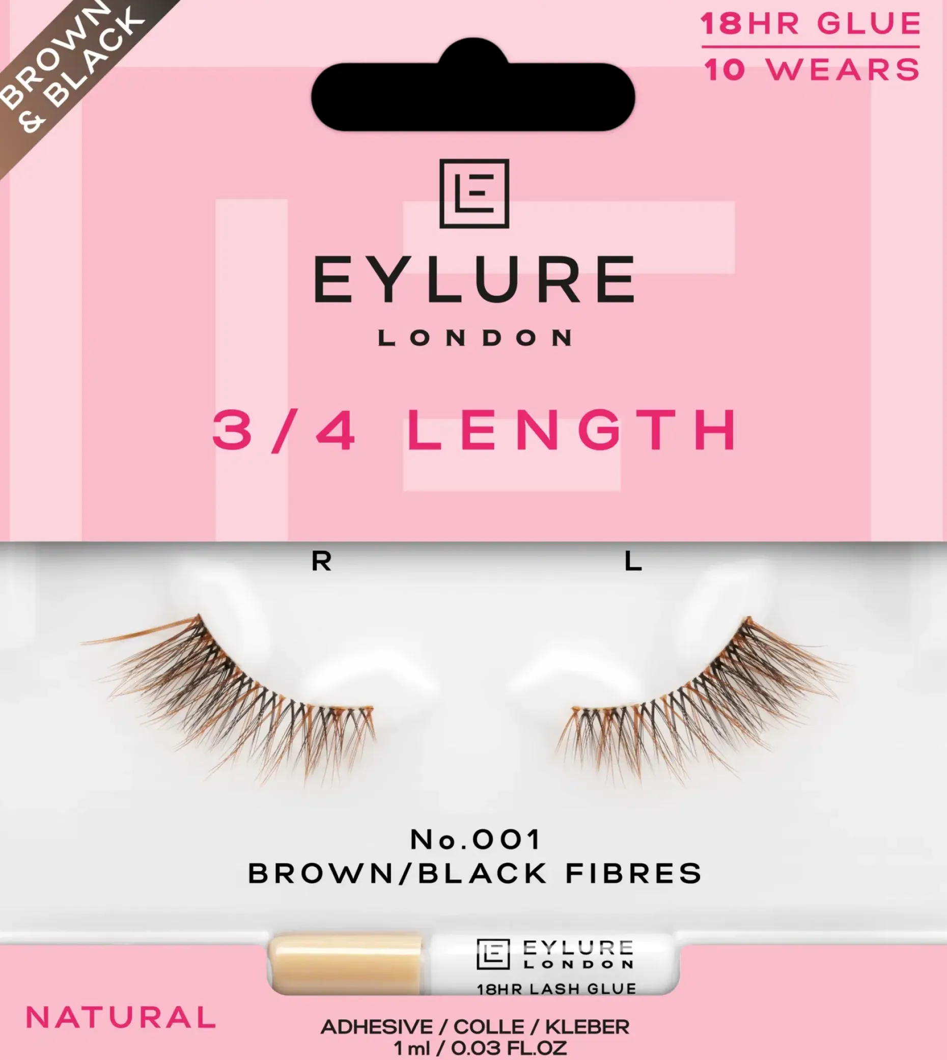 Eylure 3/4 Length No.001 -irtoripset