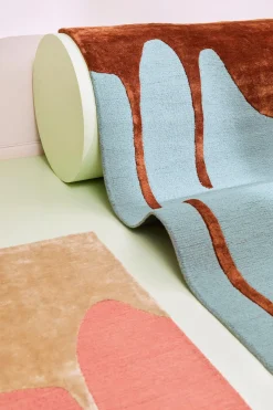 Finarte Sula villa-tencel matto persikka