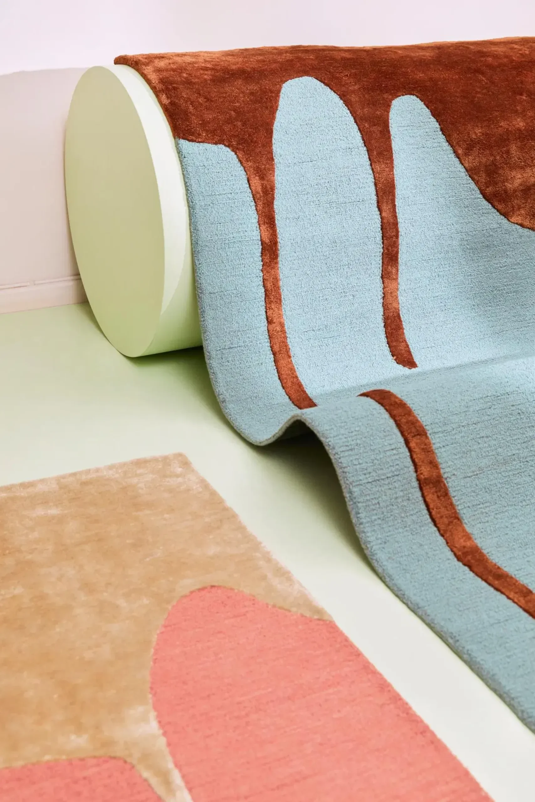 Finarte Sula villa-tencel matto persikka