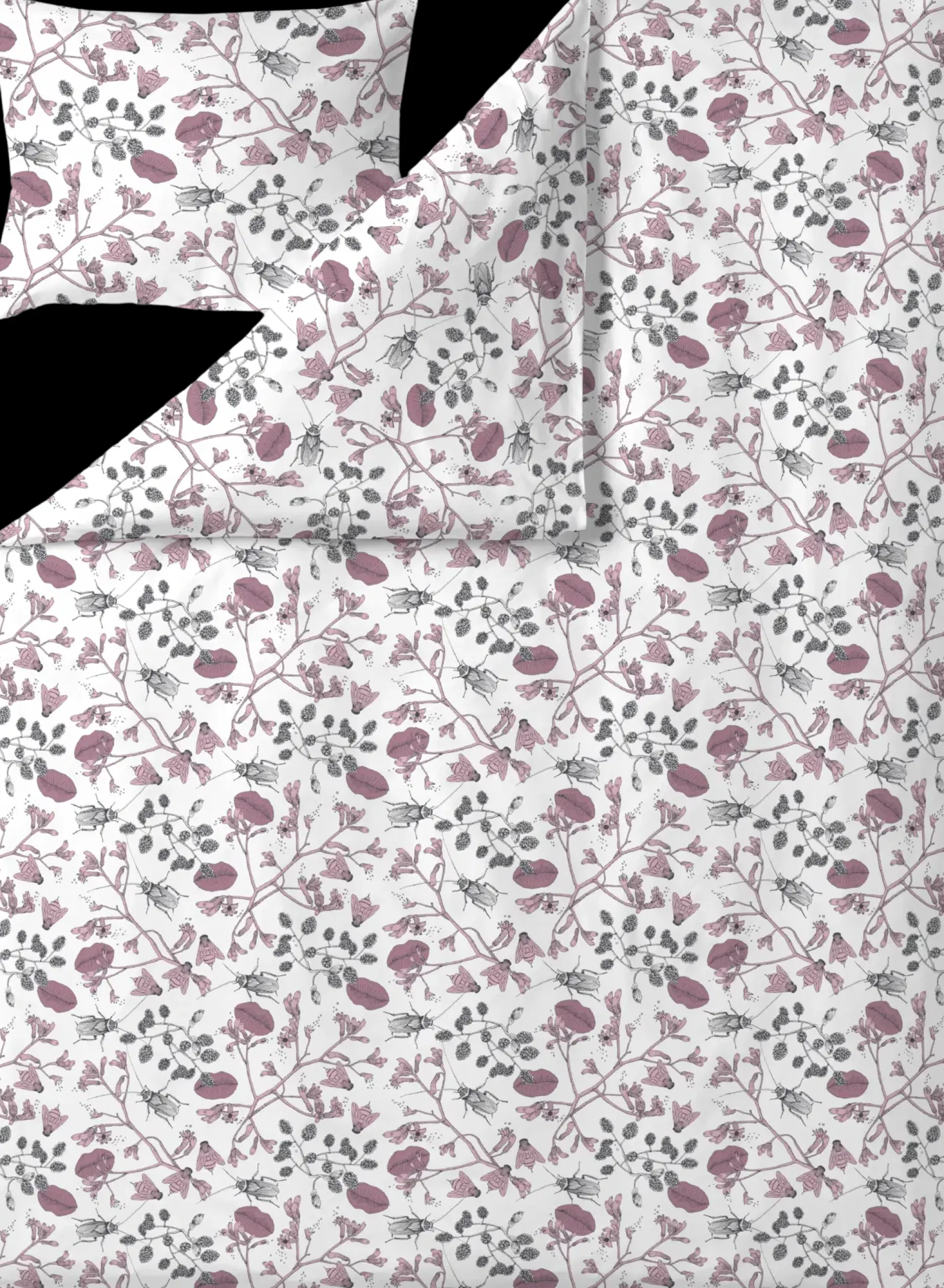 Finlayson Suukko pussilakanasetti 150x210+50x60cm harmaa/rosa