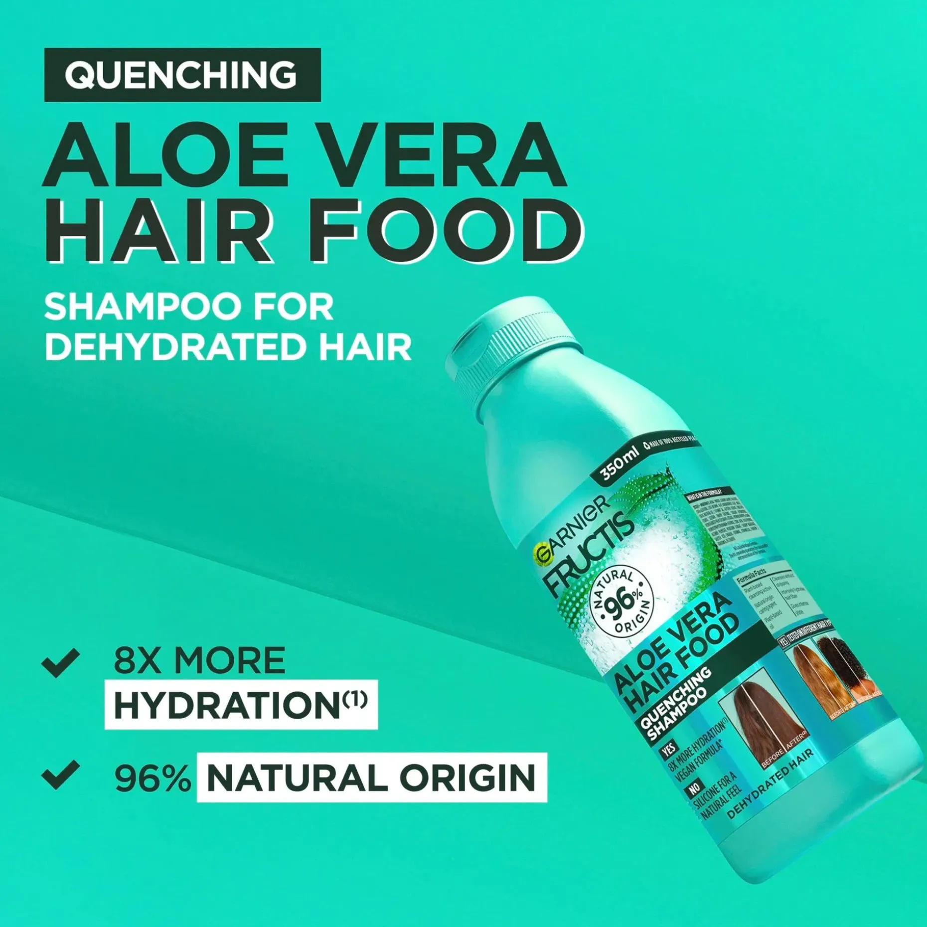 Garnier Fructis Hair Food Aloe Vera shampoo normaaleille ja kuiville hiuksille 350ml