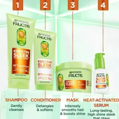 Garnier Fructis Keratin Sleek Leave-in Hiusseerumi pörröisille hiuksille 50 ml