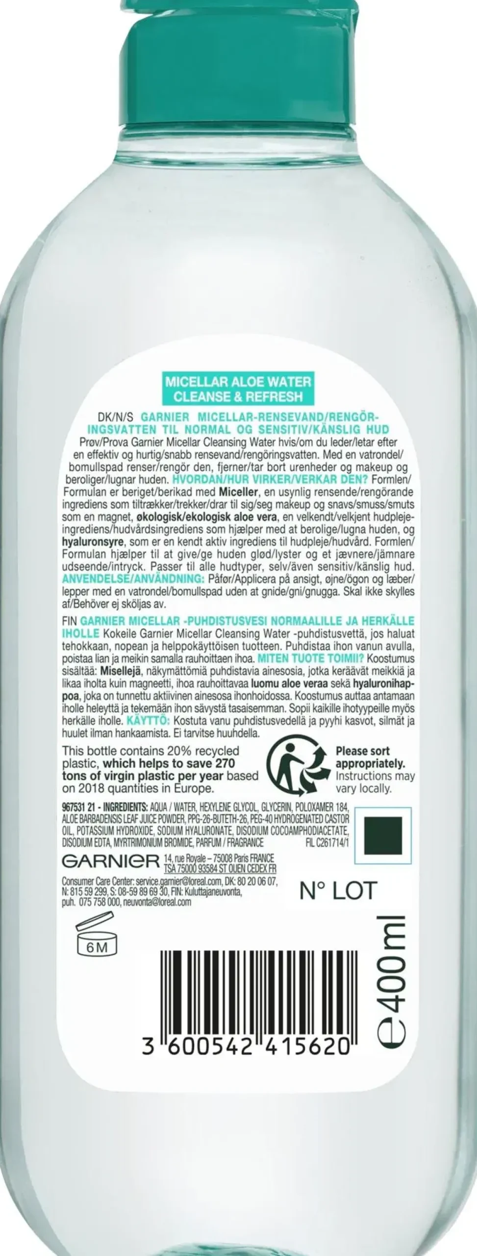 Garnier Micellar micellar-puhdistusvesi normaalille iholle 400 ml