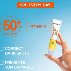Garnier SkinActive Vitamin C* Invisible uv-voide SPF50 samealle iholle 40 ml