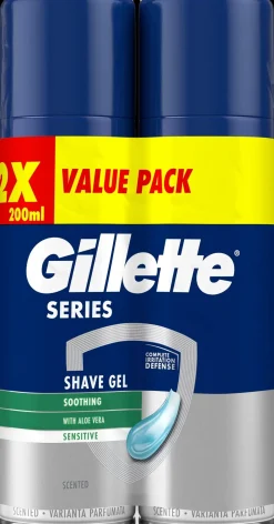 Gillette Soothing Sensitive Gel 2x200ml parranajogeeli