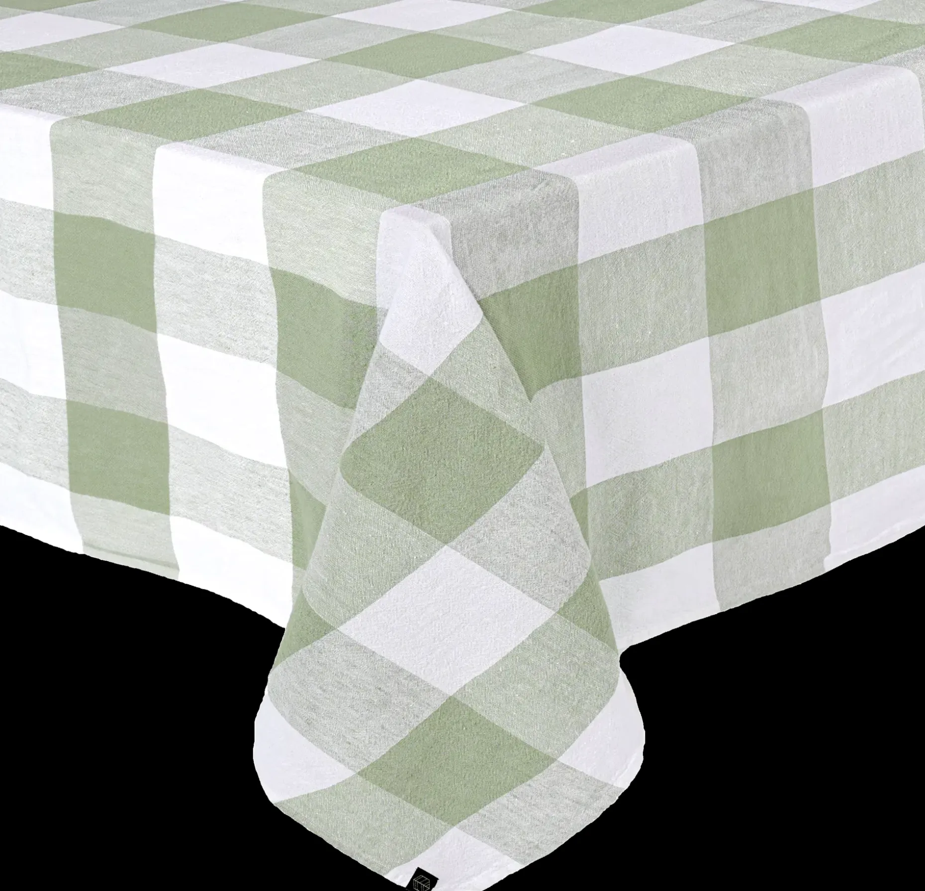 Haomy Pöytäliina Palma pellava-puuvilla 160x250 cm vihreä