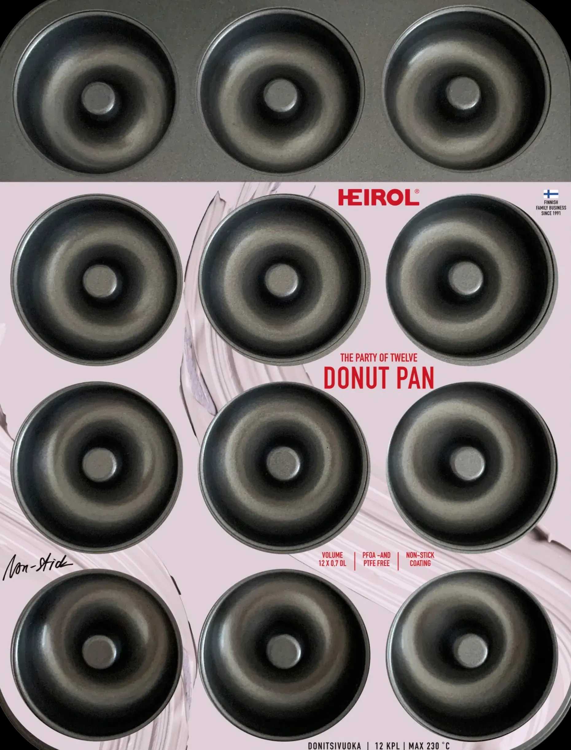 Heirol donitsivuoka (12 kpl), pinnoitettu