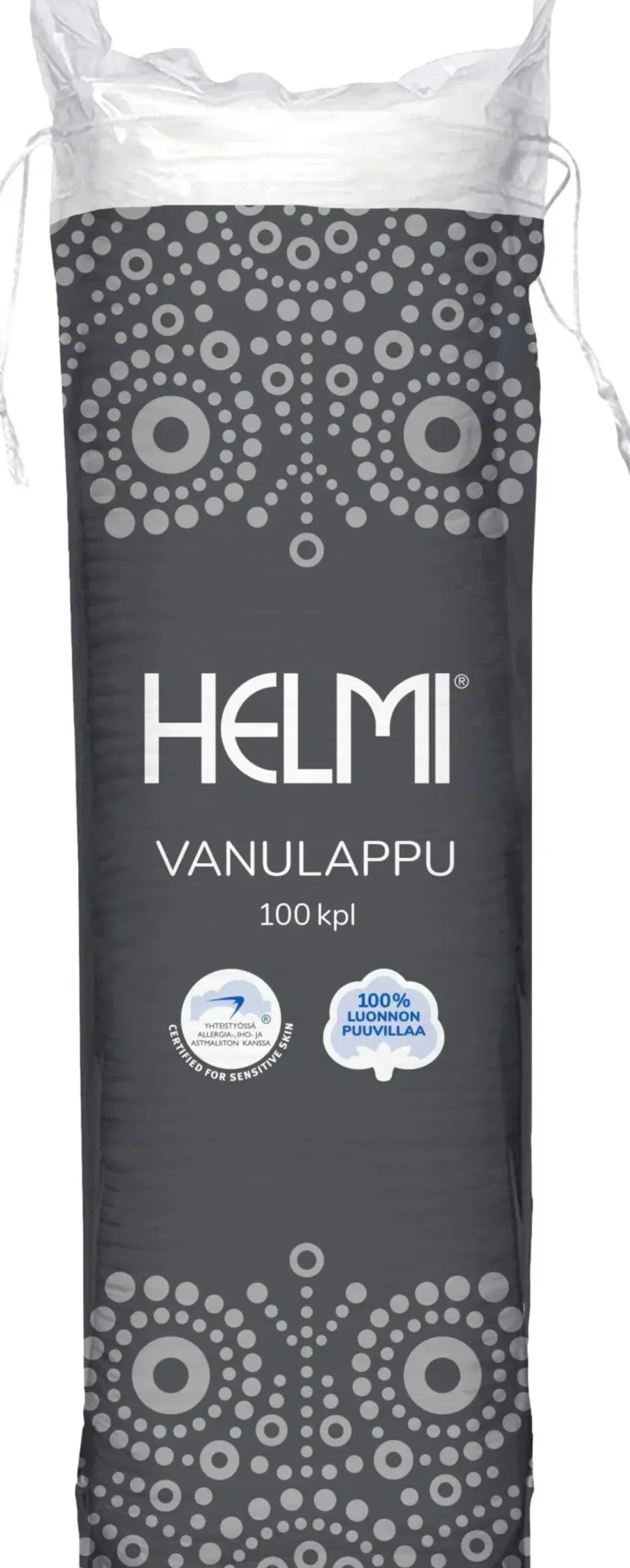 Helmi pyöreä vanulappu 100 kpl