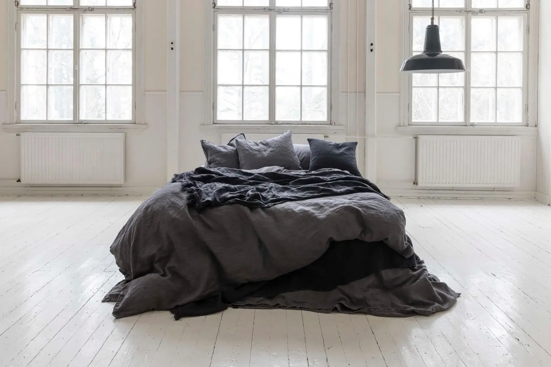 Käinby1925 Heaven Linen pussilakana 150x205cm tummanharmaa