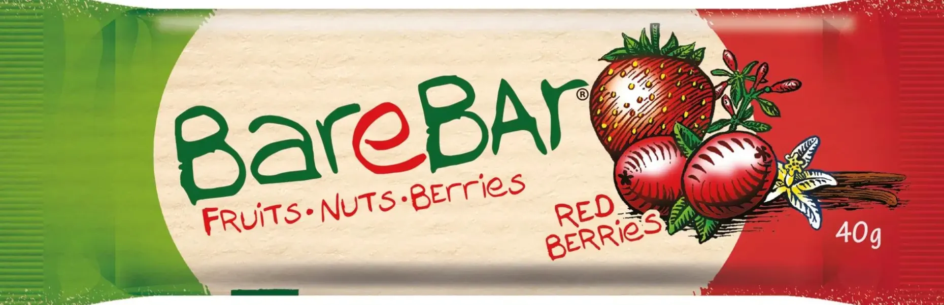Leader Barebar marja-taatelipatukka Red berries 40 g