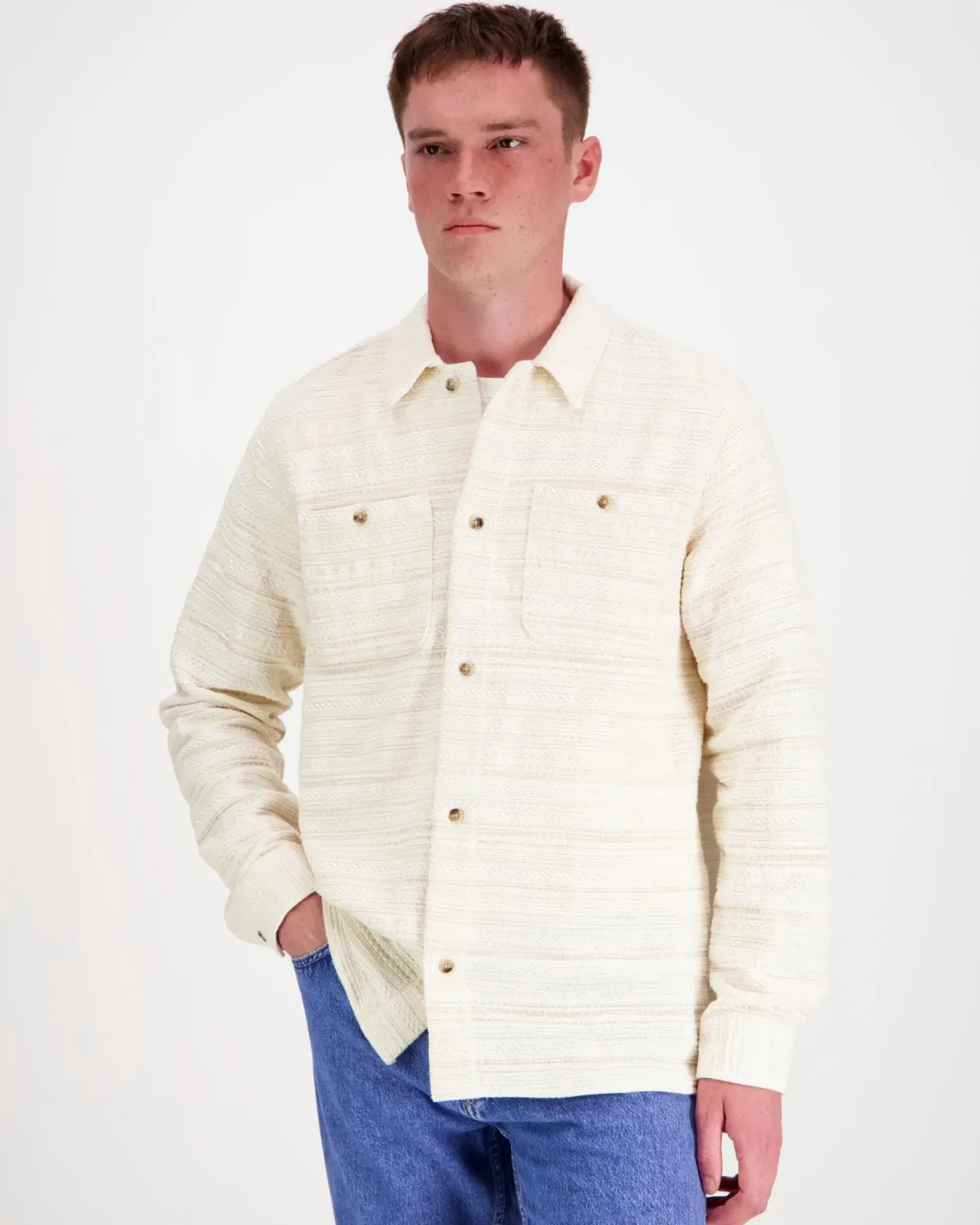 Les Deux Jonas structured stripe overshirt paitatakki