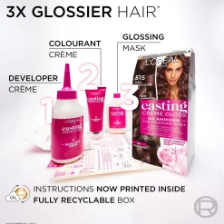 L'Oréal Paris Casting Crème Gloss 645 Amber Kastanjanruskea kevytväri 1kpl