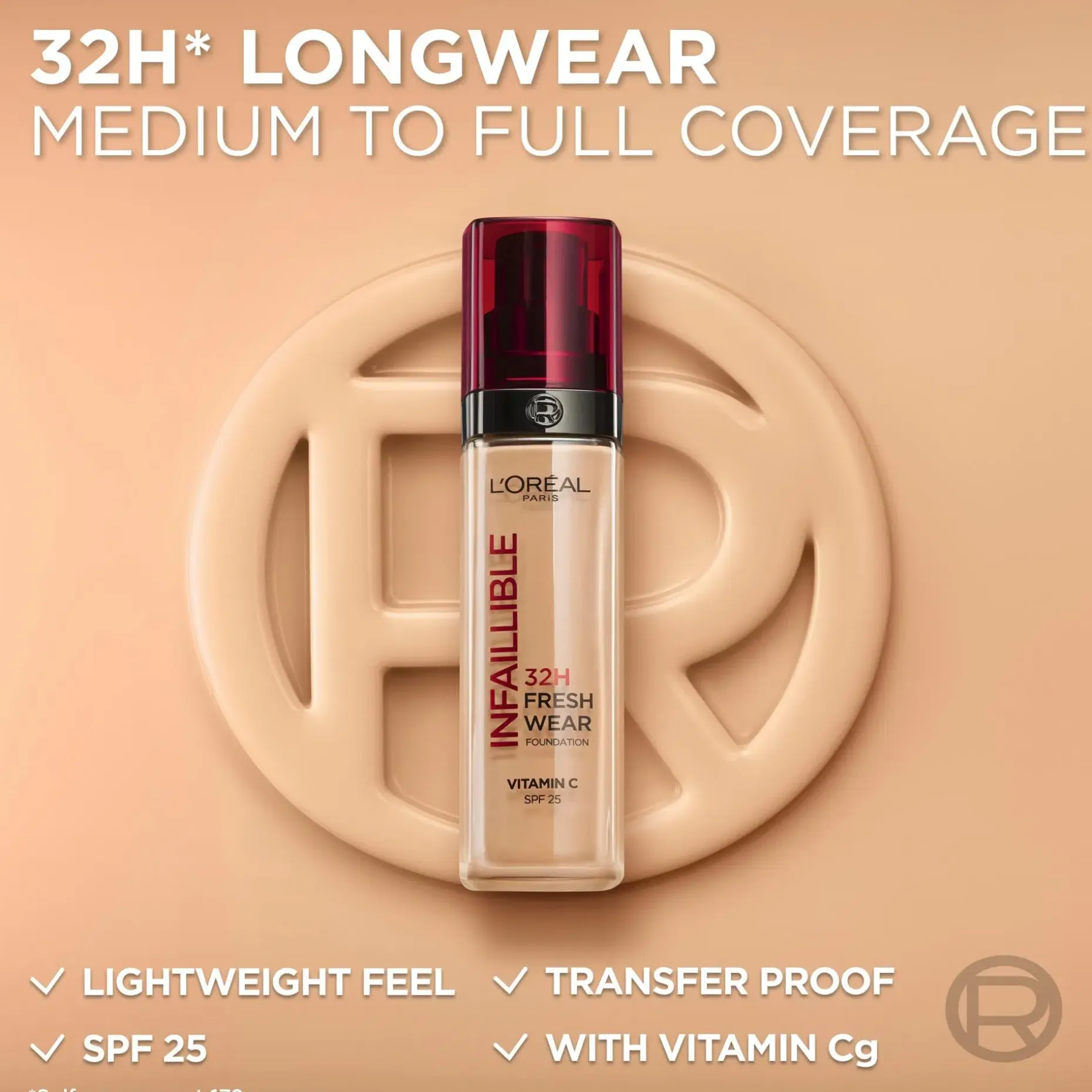 L'Oréal Paris Infaillible Fresh Wear 300 Neutral Undertone meikkivoide 30ml