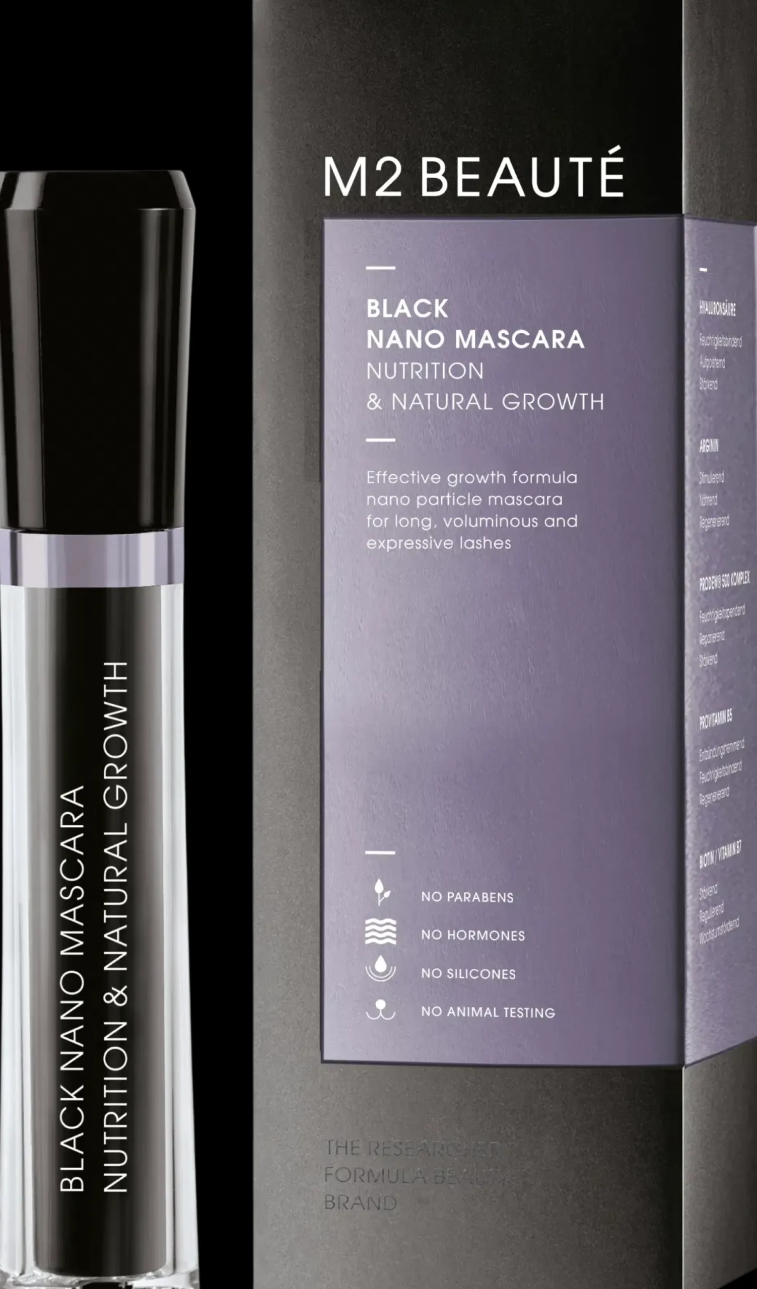 M2 Beauté Nutrition & Natural Growth Black Nano Mascara 6 ml