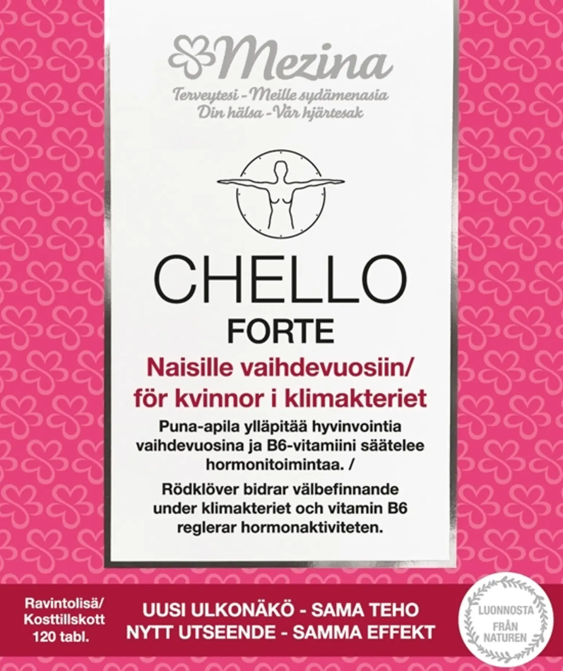 Mezina Chello Forte + B6 soija-yrttivalmiste ravintolisä 120 tabl. 76 g