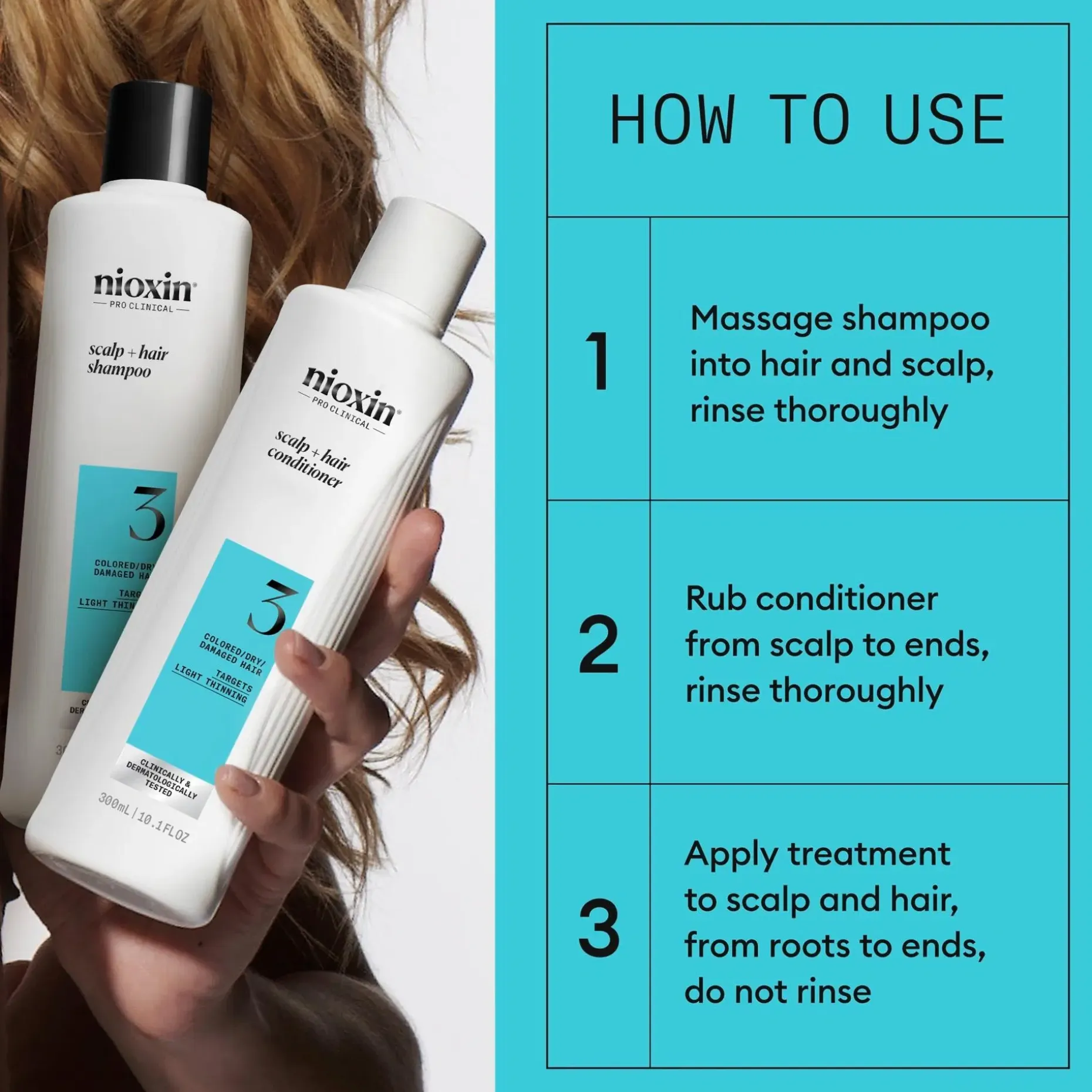 Nioxin System 3 KIT hoitopakkaus 300+300+100 ml
