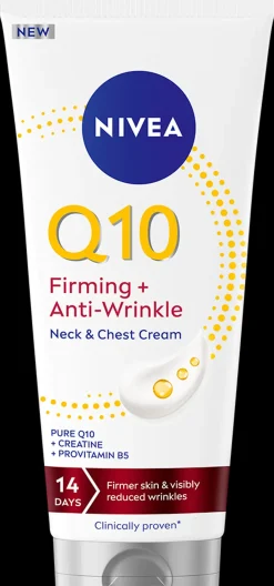 NIVEA 200ml Q10 Firming + Anti-Wrinkle Neck & Chest Cream -vartaloemulsio kaulalle ja dekolteelle