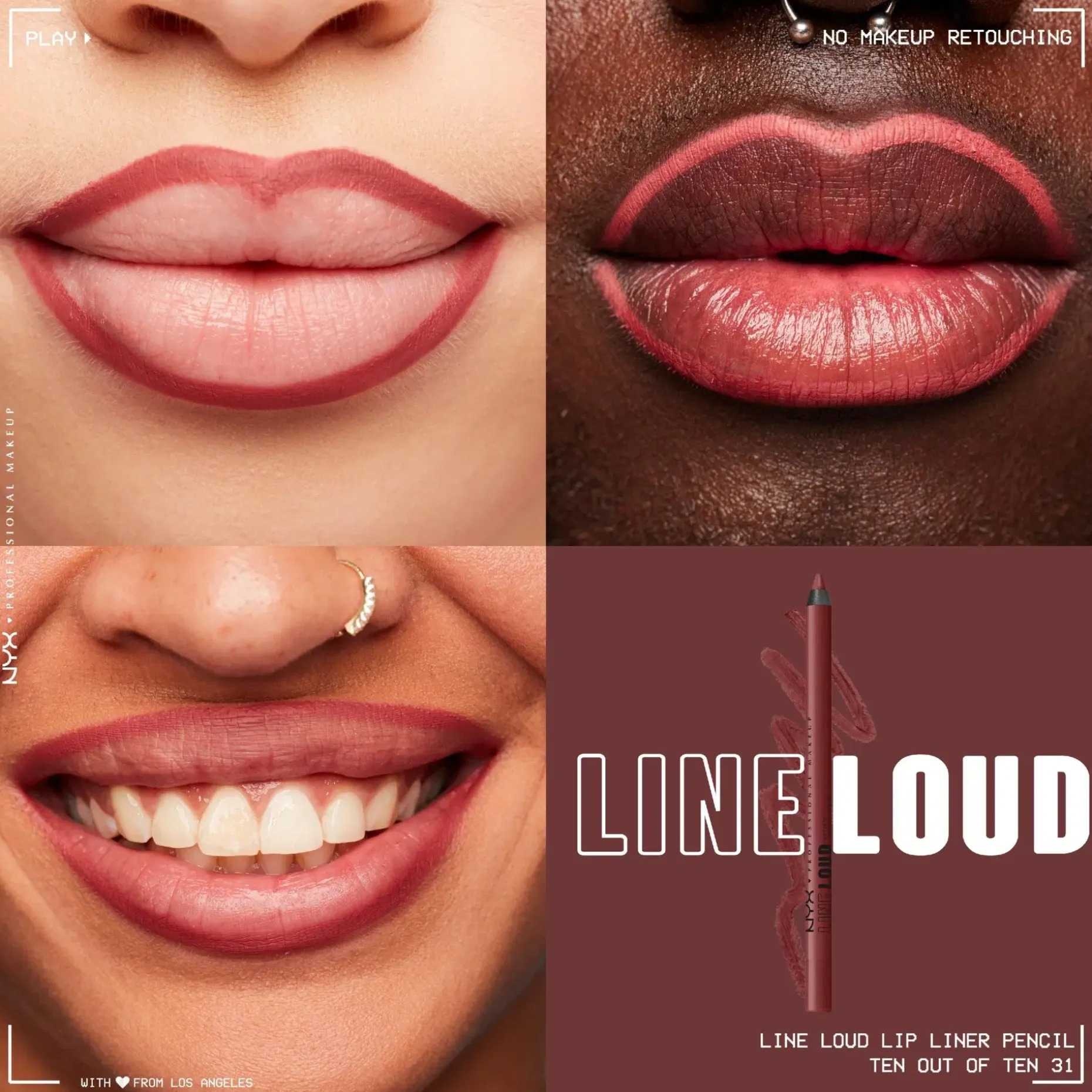NYX Professional Makeup Line Loud Lip Pencil huultenrajauskynä 1,2 g