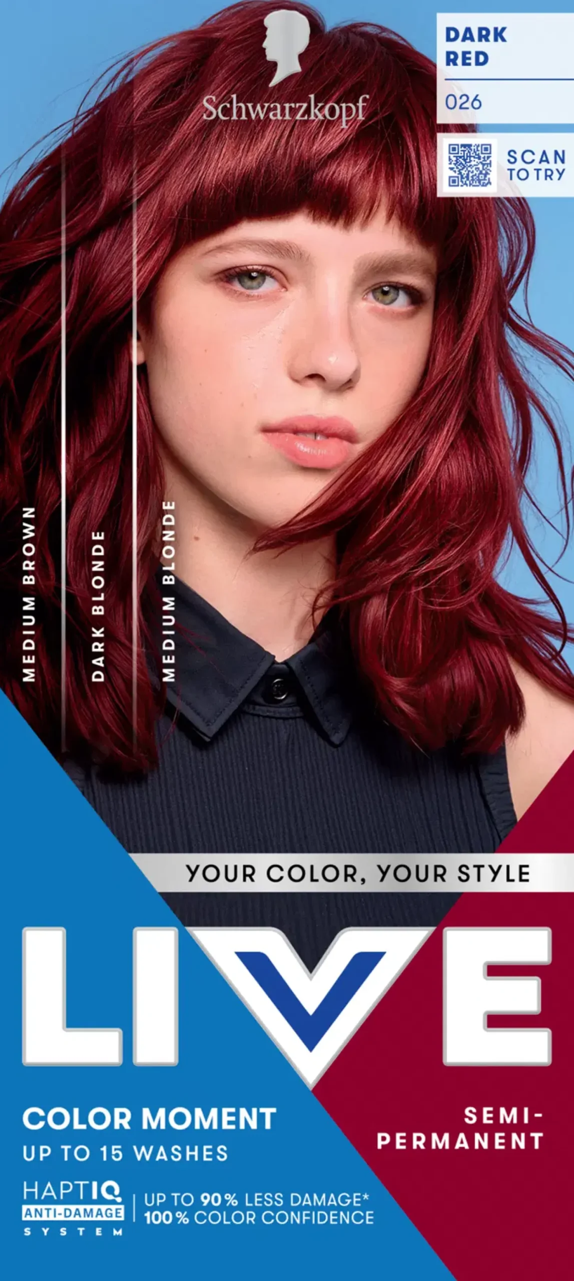 Schwarzkopf LIVE UB 026 Dark Red