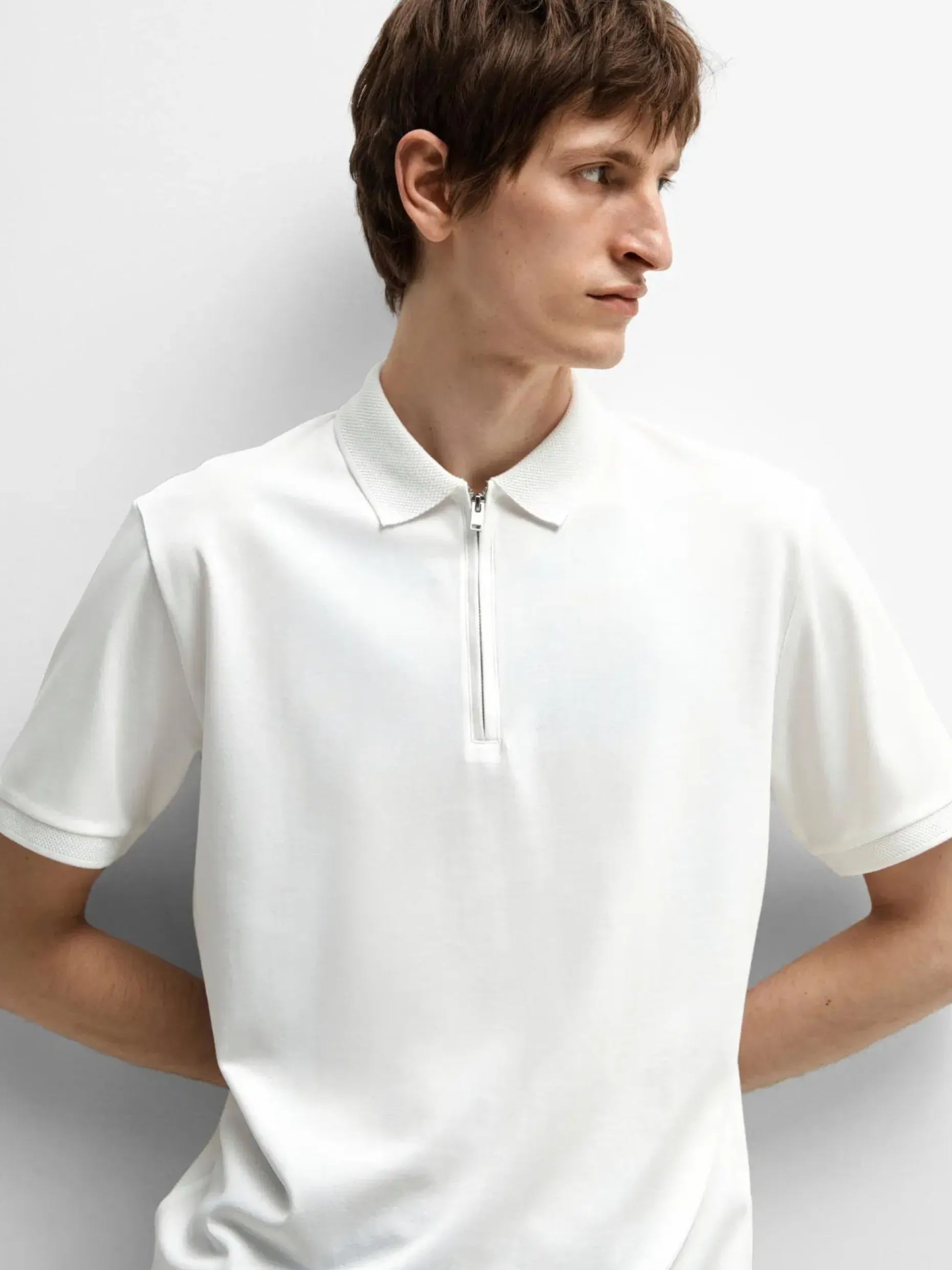 SELECTED HOMME Slhfave zip ss polo pikee