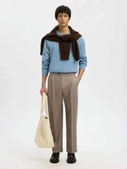 SELECTED HOMME Slh220-loose otto lano pleat pant housut
