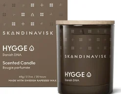 Skandinavisk HYGGE Tuoksukynttilä puukannella 65g, ruskea