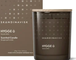 Skandinavisk HYGGE Tuoksukynttilä puukannella 200g, ruskea