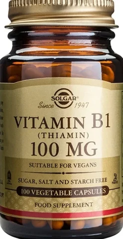 Solgar B1-vitamiini 100 mg ravintolisä 100 kaps.