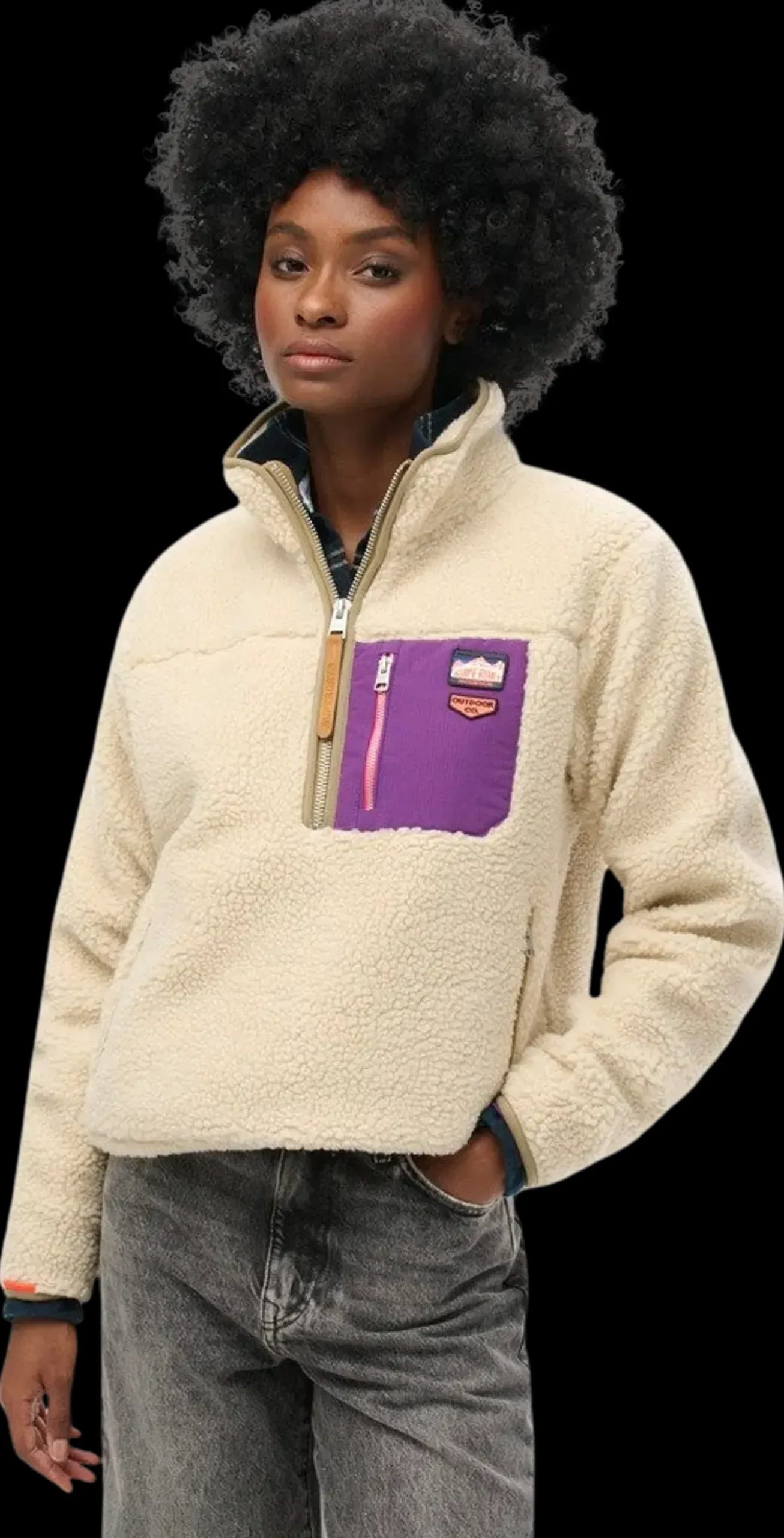 Superdry Vintage Retro Half Zip Fleece
