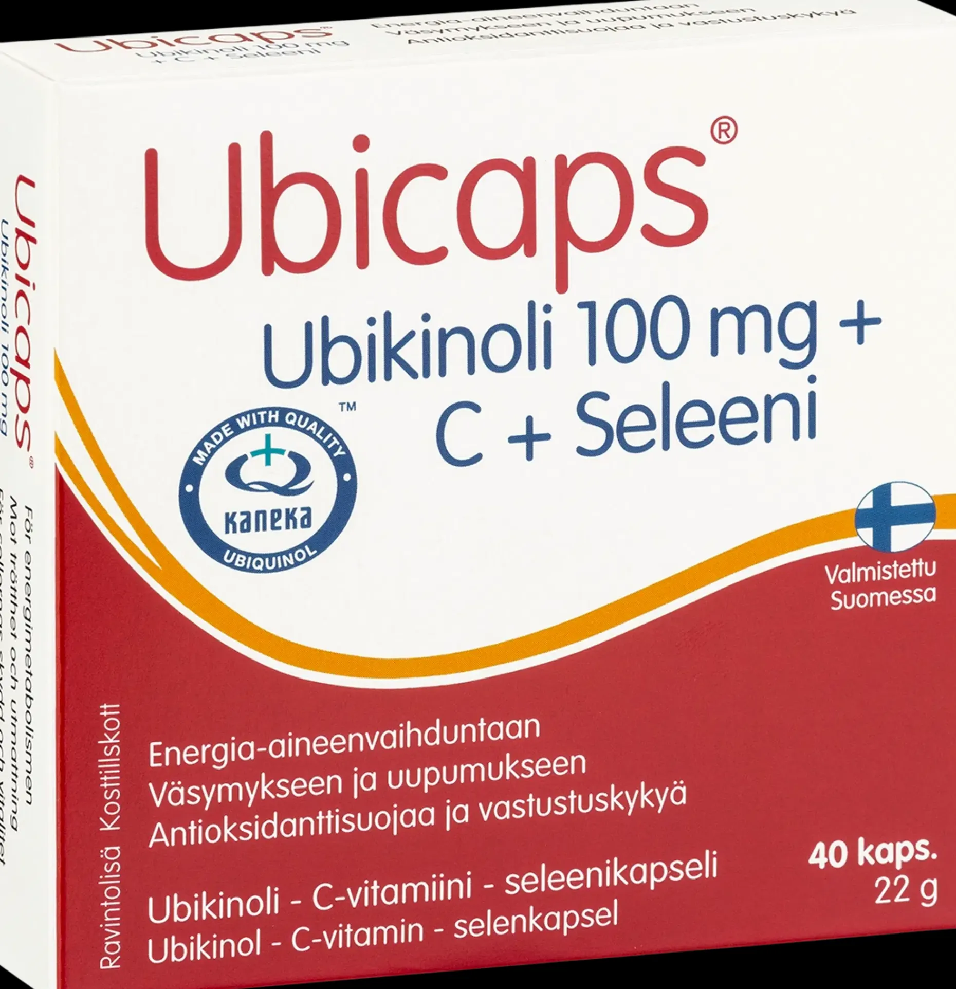 Ubicaps Ubikinoli 100 mg + C + Seleeni Ubikinoli - C-vitamiini - seleenikapseli 40 kaps