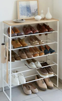 Yamazaki Tower kenkähylly 87x66x25 cm, valkoinen
